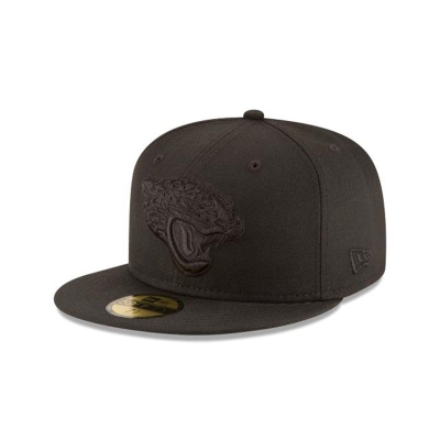 Jacksonville Jaguars Gorra | New Era NFL Black On Black 59fifty Fitted Cap Mexico - Negros